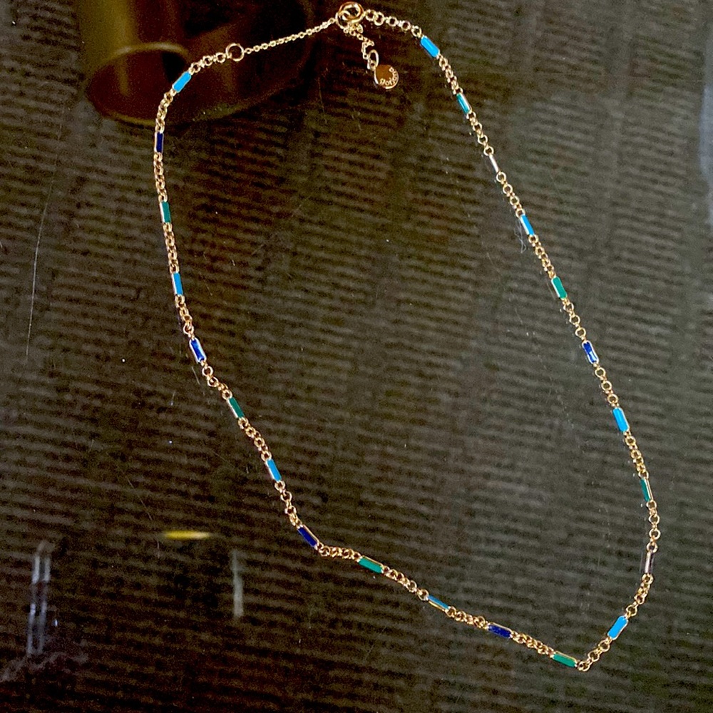 Gorjana Gold and Blue Necklace